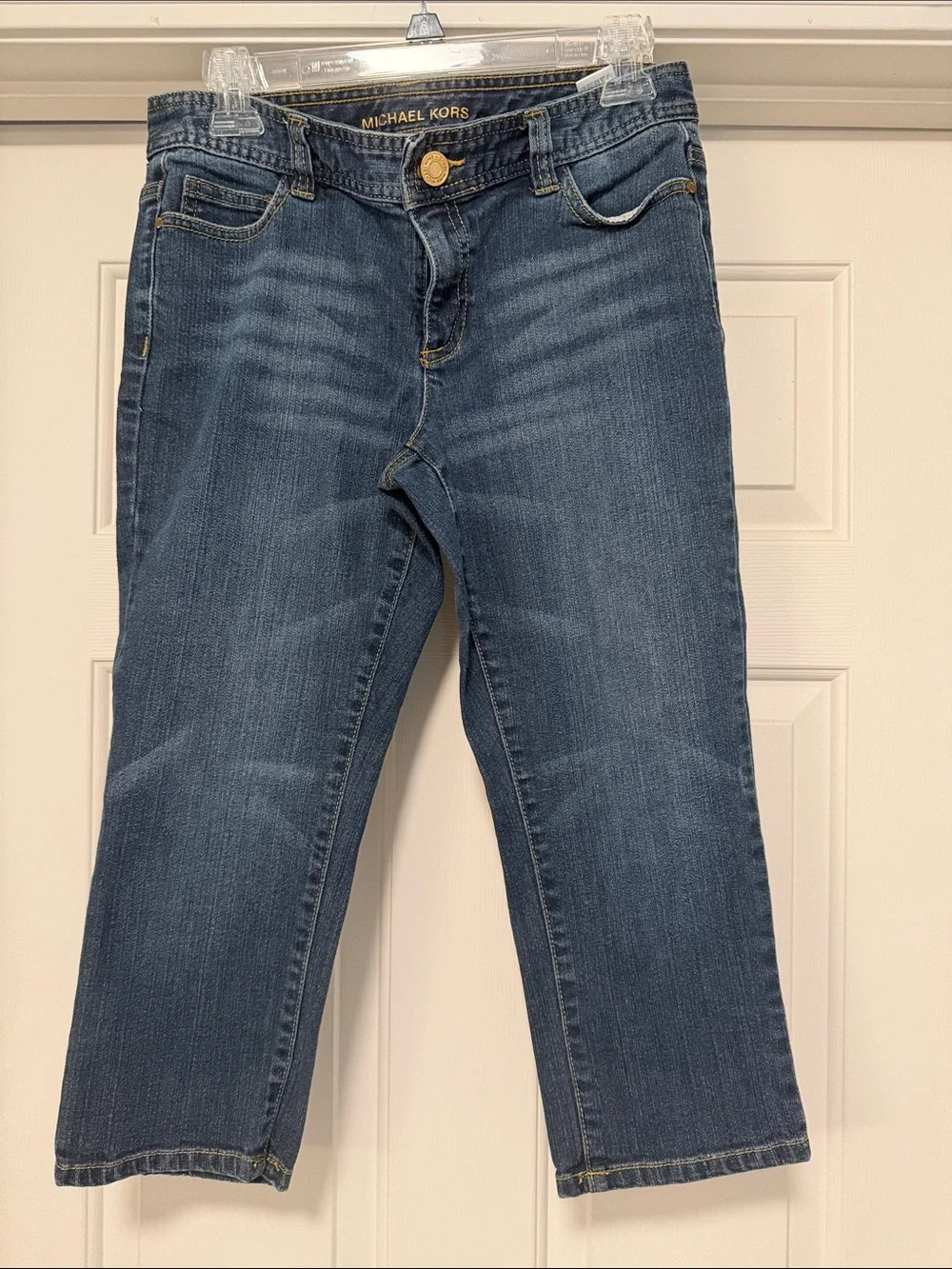 Michael Kors Women's Blue Straight-Leg Jeans